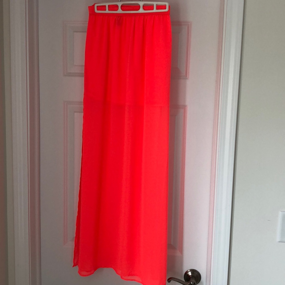Coral maxi skirt
